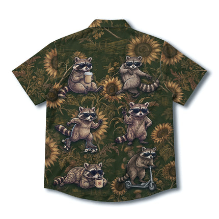Funny Raccoon Sunflower Summer Vacation Hawaiian Shirt