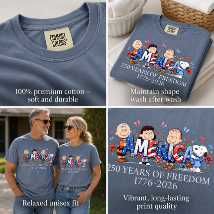 Comfort Colors America 250 Years Of Freedom Floral Friends T-Shirt