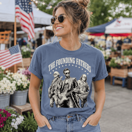 Comfort Colors 250th Anniversary USA The Founding Fathers Rock Band T-Shirt