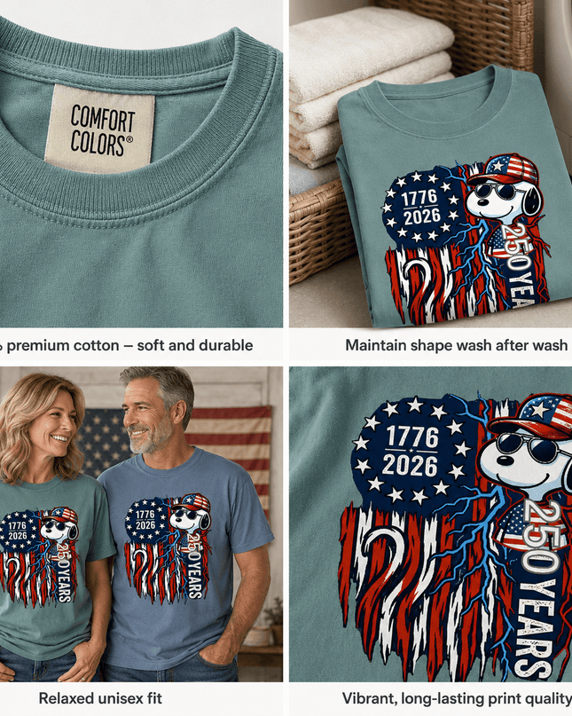 5_73f9a027-9c77-4060-a2fc-1b135f18496c - AuraNations - Comfort Colors 1776-2026 250 Years Cool Dog Lightning Flag T-Shirt - Seafoam / S - 250TH ANNIVERSARY, ALL, COMFORT COLORS, NO CUSTOM, PRODUCTS, SNPY, TSHIRT