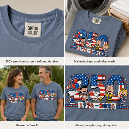 Comfort Colors 250 Years 1776-2026 Patriotic Friends Celebration T-Shirt