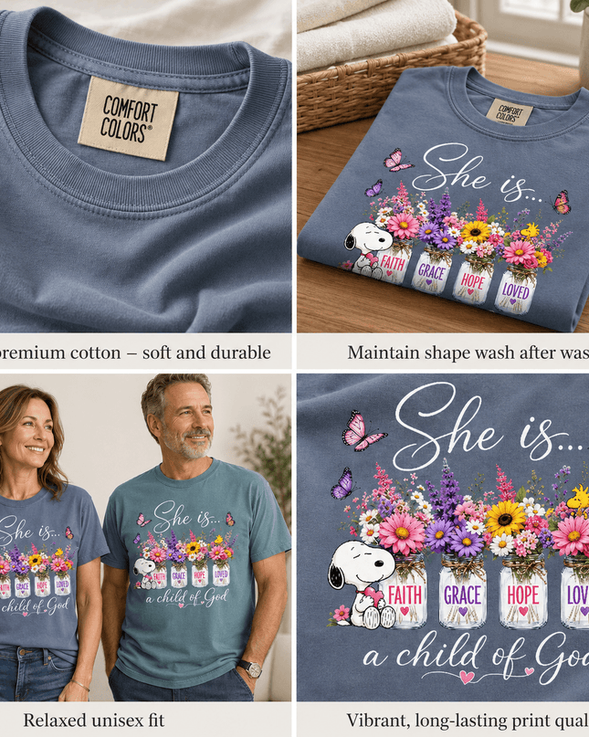Comfort Colors Child of God Floral Faith T-Shirt