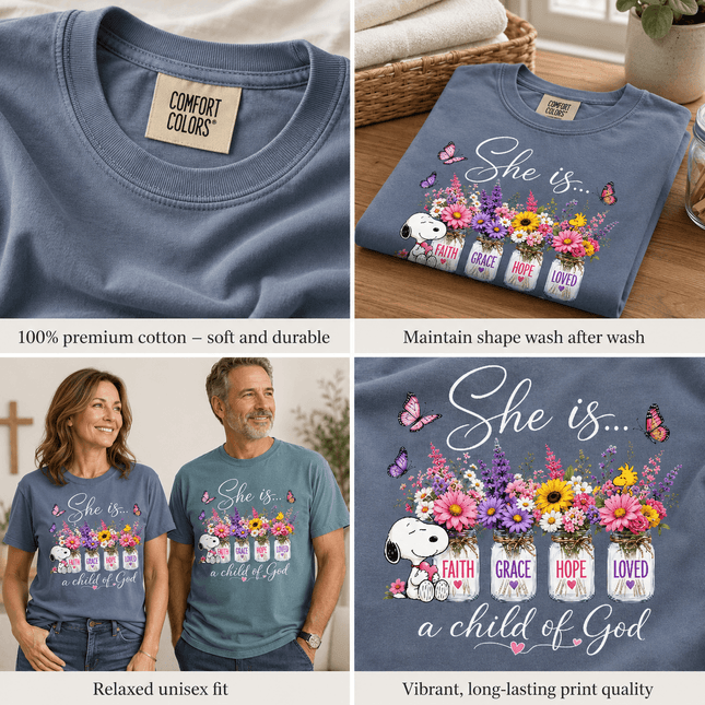 Comfort Colors Child of God Floral Faith T-Shirt