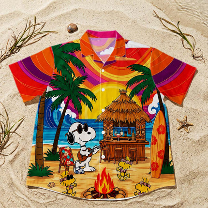 Tropical Beach Tiki Sunset Summer Hawaiian Shirt
