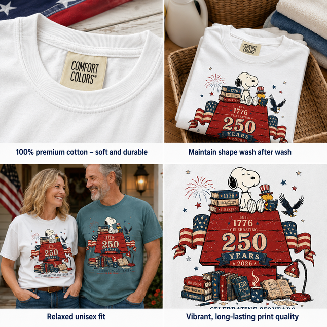 Comfort Colors Celebrating 250 Years Of Freedom Reading Dog T-Shirt