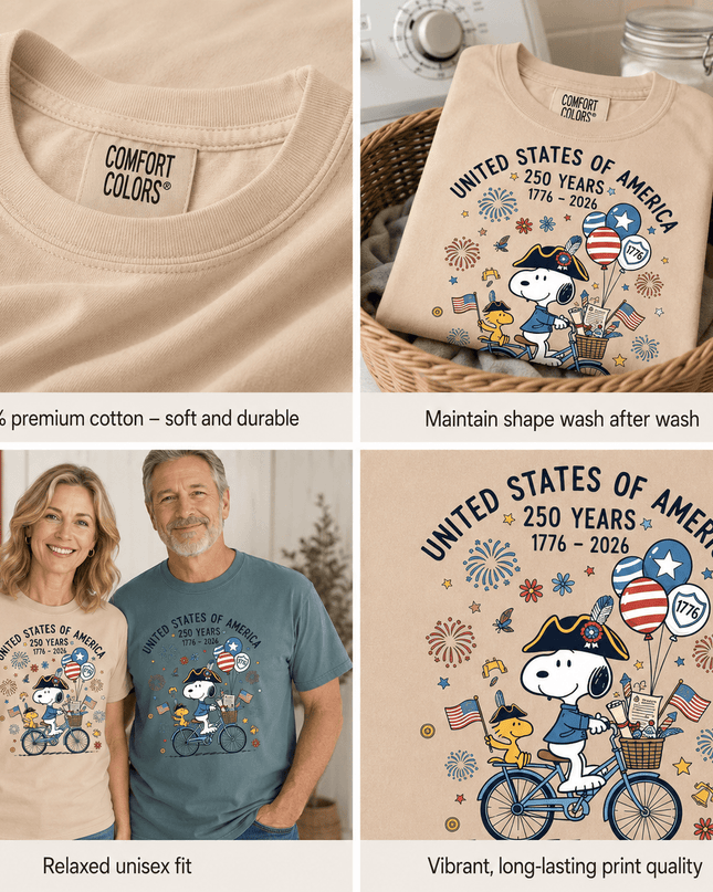 5_98f14cda-ed7f-4404-91ca-1c03d290d7c4 - AuraNations - Comfort Colors 250th Anniversary USA Colonial Dog Bicycle T-Shirt - Ivory / S - 250TH ANNIVERSARY, ALL, COMFORT COLORS, NO CUSTOM, PRODUCTS, SNPY, TSHIRT