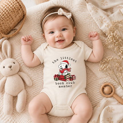 The Littlest Book Club Member Christmas Reader Baby Bodysuit