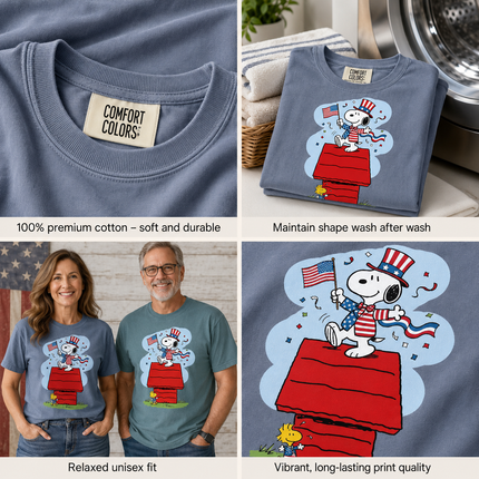 Comfort Colors Uncle Sam Doghouse Patriotic Flag T-Shirt