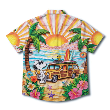 Tropical Beach Sunset Surf Van Hawaiian Shirt
