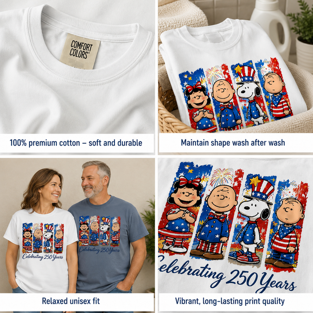 Comfort Colors 250th Anniversary USA Celebrating Patriotic Friends T-Shirt