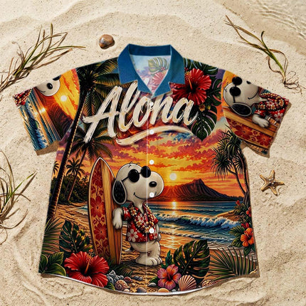 Aloha Tropical Beach Sunset Surf Vacation Hawaiian Shirt