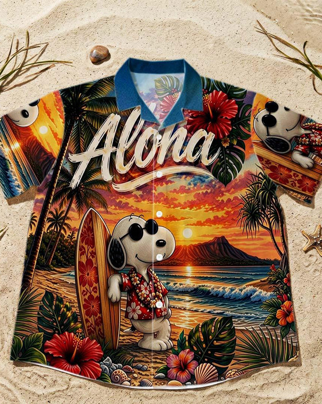 Aloha Tropical Beach Sunset Surf Vacation Hawaiian Shirt