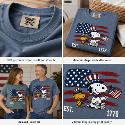 Comfort Colors EST 1776 250th Anniversary USA Uncle Sam Dog T-Shirt