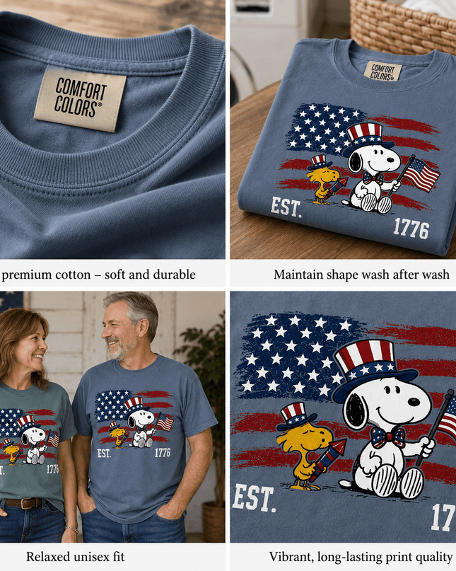 Comfort Colors EST 1776 250th Anniversary USA Uncle Sam Dog T-Shirt