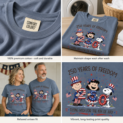Comfort Colors 250 Years Of Freedom Flying High Patriotic Friends T-Shirt