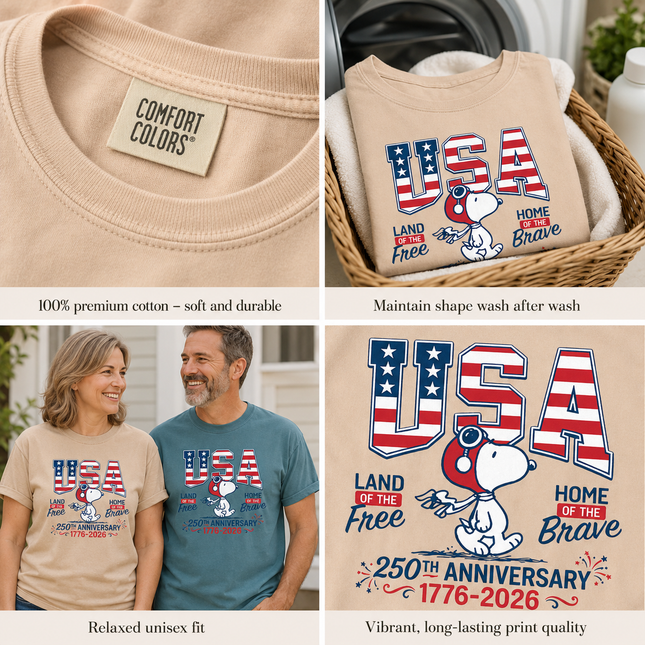 Comfort Colors USA Land Of The Free America 250 T-Shirt