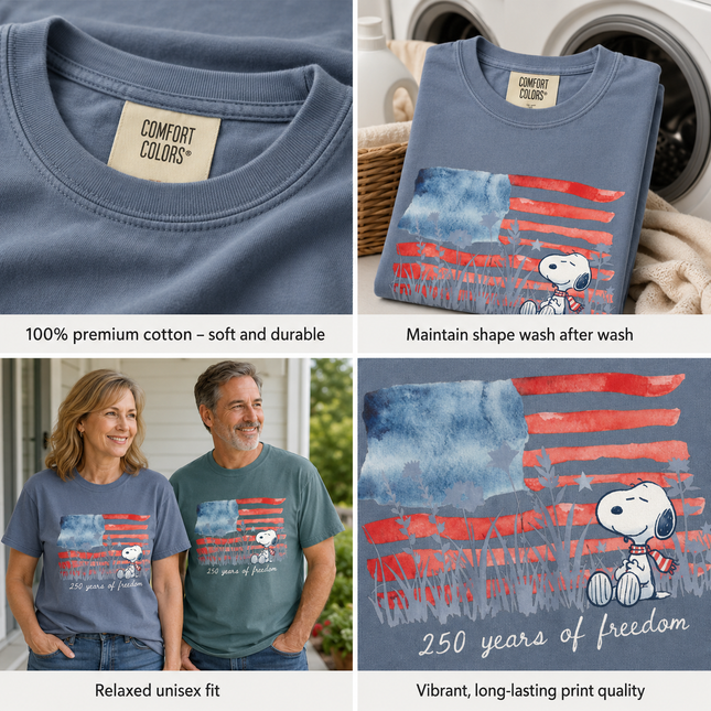 Comfort Colors Watercolor Flag America 250 T-Shirt