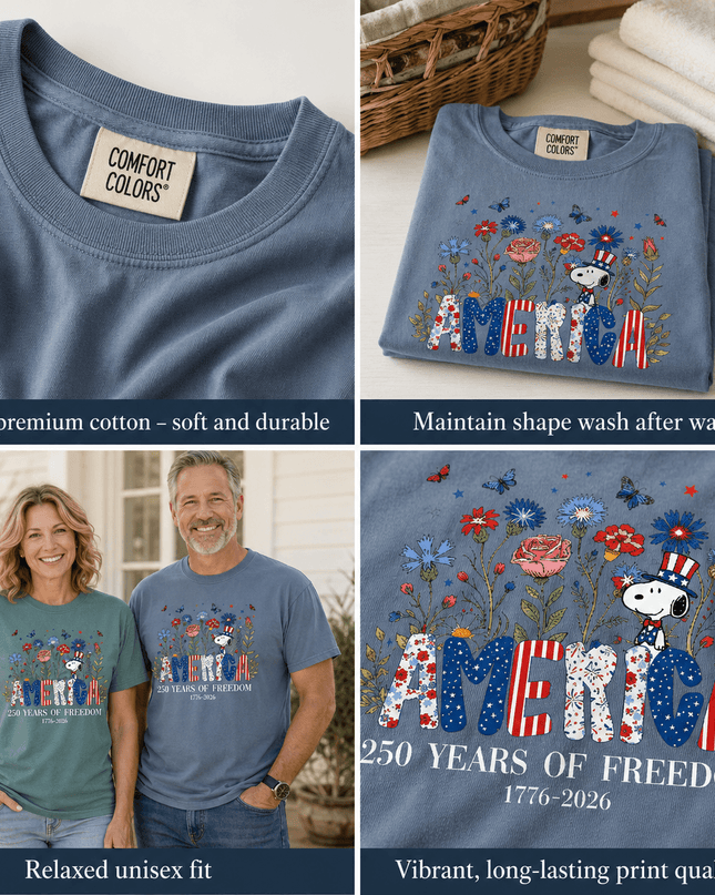 5_cb8ed448-dd1c-4d80-9e3f-95811a0a8451 - AuraNations - Comfort Colors America 250 Years Of Freedom Wildflowers Patriotic Dog T-Shirt - Blue Jean / S - 250TH ANNIVERSARY, ALL, COMFORT COLORS, NO CUSTOM, PRODUCTS, SNPY, TSHIRT