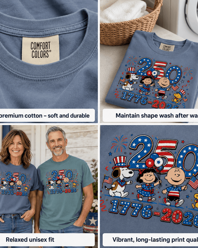 5_ccf0282e-6537-4489-a547-1d49c33e5d1a - AuraNations - Comfort Colors 250 Years 1776-2026 Patriotic Fireworks Friends T-Shirt - Blue Jean / S - 250TH ANNIVERSARY, ALL, COMFORT COLORS, NO CUSTOM, PRODUCTS, SNPY, TSHIRT