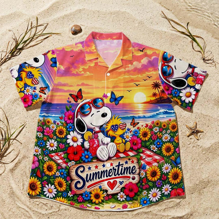 Beach Summer Sunset Tropical Floral Vacation Hawaiian Shirt