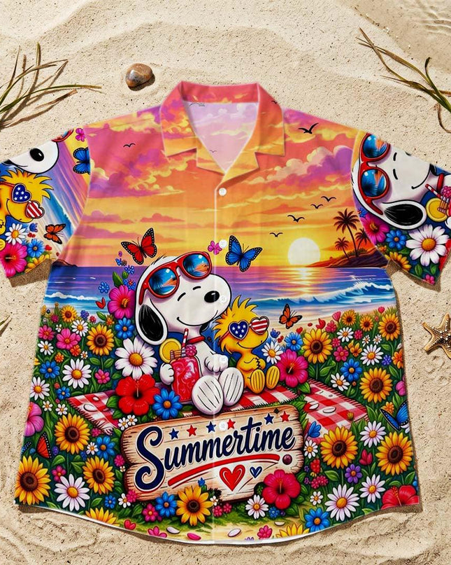 Beach Summer Sunset Tropical Floral Vacation Hawaiian Shirt