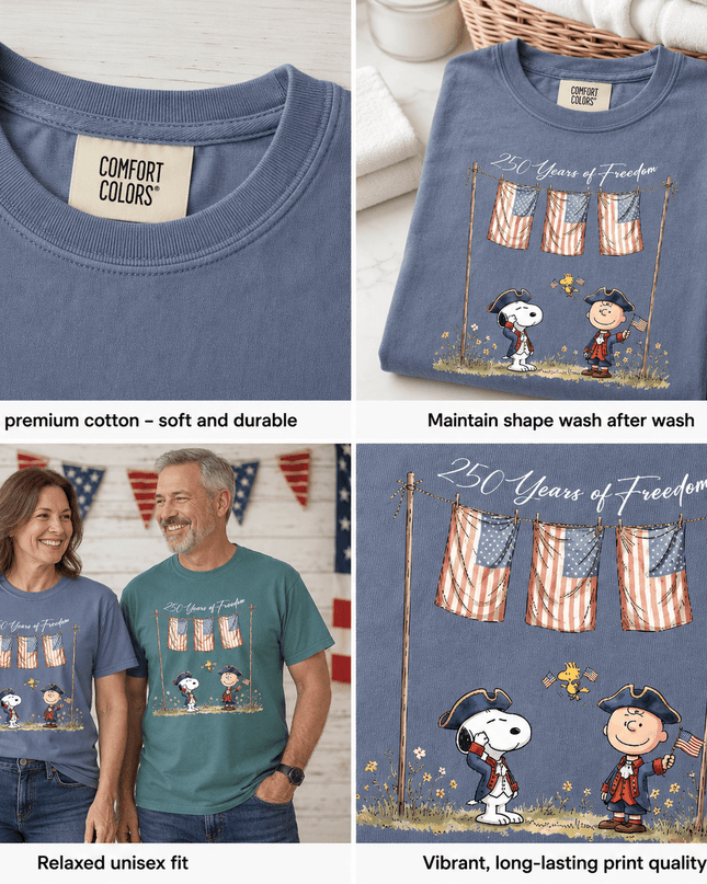 Comfort Colors 250 Years of Freedom USA Colonial Friends T-Shirt