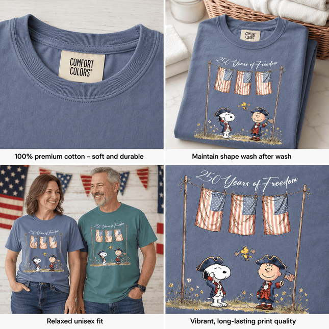 Comfort Colors 250 Years of Freedom USA Colonial Friends T-Shirt