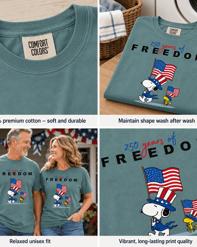 5_e7f13695-c887-4de3-b132-0e4f2f09720b - AuraNations - Comfort Colors 250 Years Of Freedom T-Shirt - Blue Jean / S - 250TH ANNIVERSARY, ALL, COMFORT COLORS, NO CUSTOM, PRODUCTS, SNPY, TSHIRT