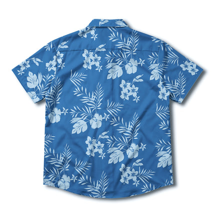 Beach Summer Blue Tropical Floral Hawaiian Shirt