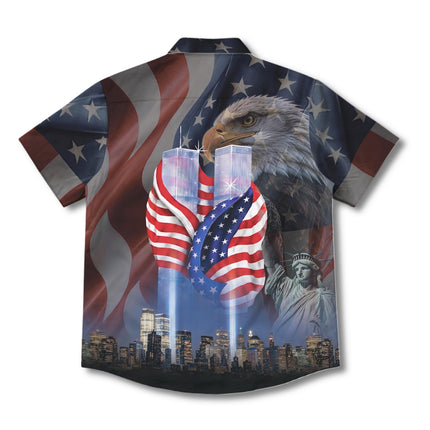 25th Patriot Day 9/11 Never Forget American Flag Tribute Hawaiian Shirt
