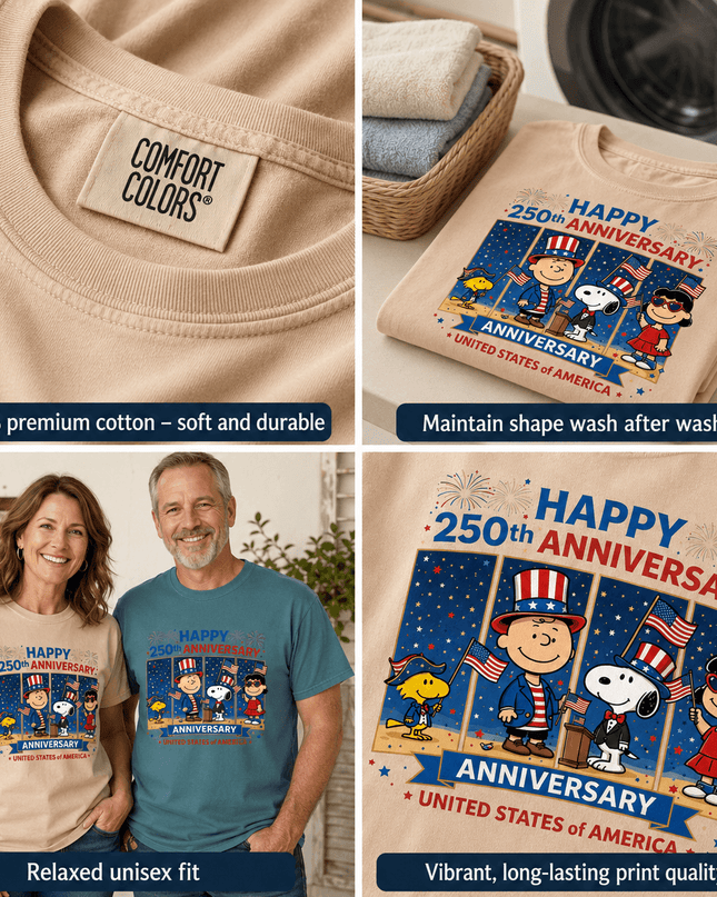 5_f1541aea-91b4-44f3-8629-e8a7d654496e - AuraNations - Comfort Colors Happy 250th Anniversary America 250 T-Shirt - Ivory / S - 250TH ANNIVERSARY, ALL, COMFORT COLORS, NO CUSTOM, PRODUCTS, SNPY, TSHIRT