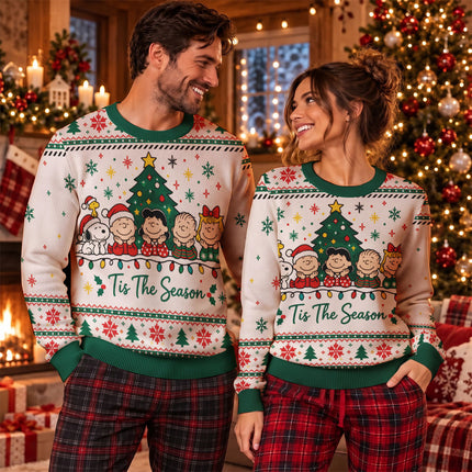 Funny Tis The Season Ugly Sweatshirt Christmas Cartoon Friends