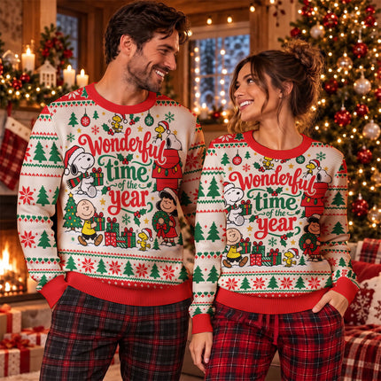 Funny Christmas Cartoon Ugly Sweatshirt Wonderful Time of the Year