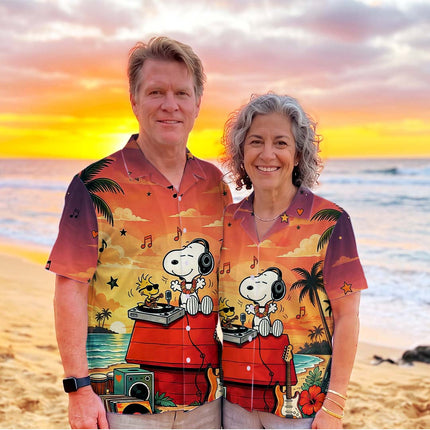 Tropical Sunset Music Beach Summer Hawaiian Shirt
