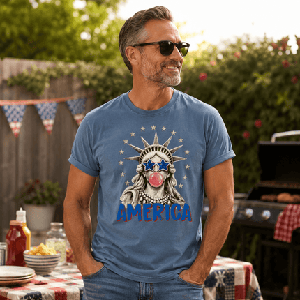 Comfort Colors America 250th Anniversary USA Bubblegum Statue T-Shirt
