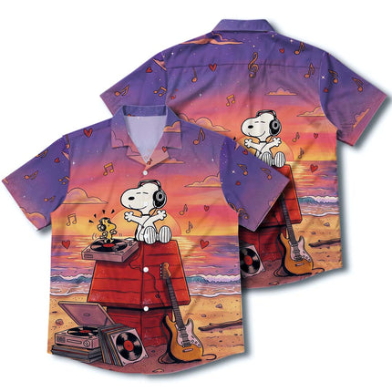Tropical Sunset Music Beach Summer Hawaiian Shirt