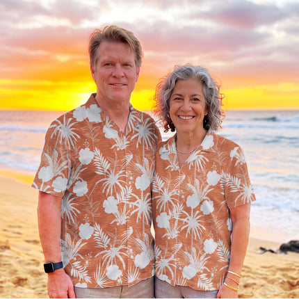 Beach Summer Coral Tropical Palm Floral Hawaiian Shirt