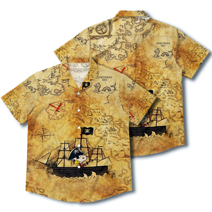 Pirate Treasure Map Adventure Summer Hawaiian Shirt