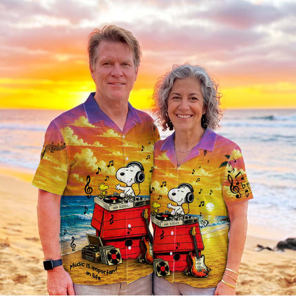 Sunset Beach Music Summer Hawaiian Shirt