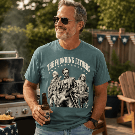 Comfort Colors 250th Anniversary USA The Founding Fathers Rock Band T-Shirt