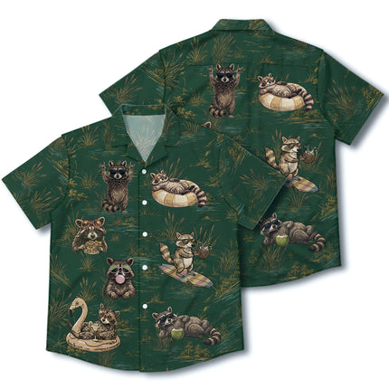 Funny Vacation Raccoon Summer Tropical Hawaiian Shirt