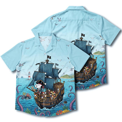 Pirate Ship Ocean Adventure Beach Hawaiian Shirt