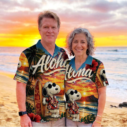 Aloha Tropical Beach Sunset Surf Vacation Hawaiian Shirt
