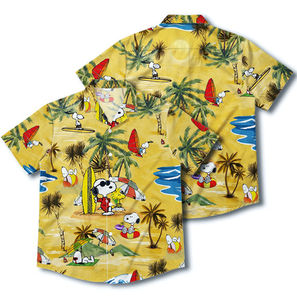 Yellow Tropical Beach Windsurf Summer Hawaiian Shirt