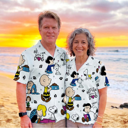 Dog Lover Friendship Paw Print Summer Hawaiian Shirt HW_SNPY37-SL02-DS04