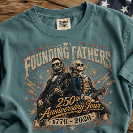 Comfort Colors Founding Fathers 250th Anniversary Tour Rock Guitar T-Shirt