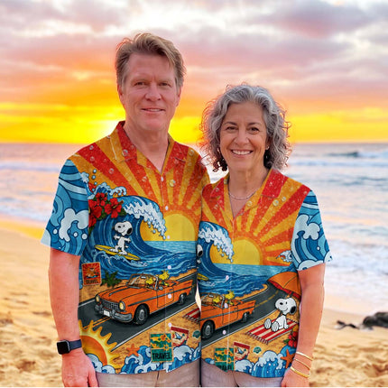 Sunset Beach Surf Road Trip Summer Hawaiian Shirt