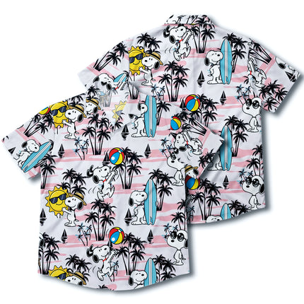 Pink Palm Surf Beach Summer Vacation Hawaiian Shirt