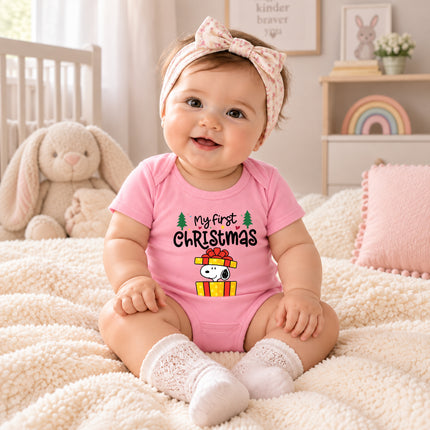 My First Christmas Gift Box Surprise Baby Bodysuit