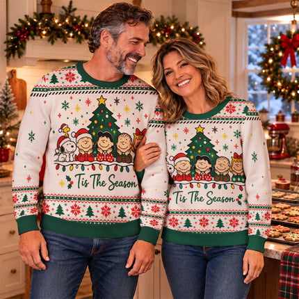 Funny Tis The Season Ugly Sweatshirt Christmas Cartoon Friends